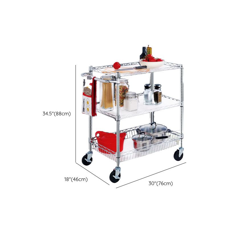 Open Shelves Kitchen Trolley Home Dining Modern Prep Table with Casters Clearhalo 'furn' 'furn_kitchen_islands_carts' 'Furniture' 'Kitchen & Dining Furniture' 'Kitchen Islands & Carts' 'kitchen_islands_carts' 1200x1200_64568c0e-a126-41ed-8390-c91ac3a5ad33