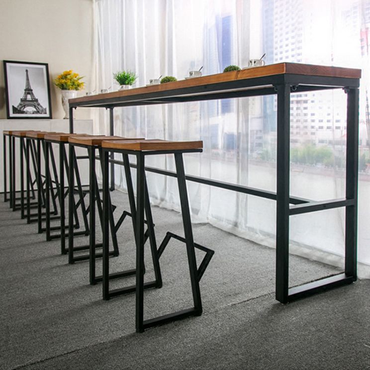 Pièces de 1/7 pièces modernes ensembles de comptoirs en bois de pin rectangle avec tabourets sans dos