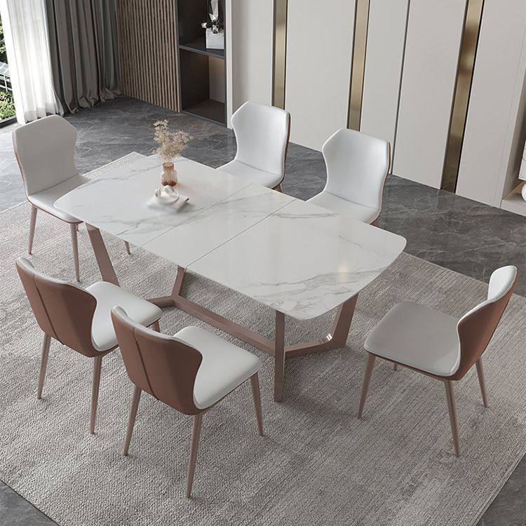 Nordic 1/4/5/7 Pieces Dining Set Sintered Stone Dining Table with Leather Chairs Clearhalo 'Dining Room Sets' 'Dining Tables & Seating' 'dining_room_set' 'furn' 'furn_dining_room_set' 'Furniture' 'furniture_dining_room_set' 'Kitchen & Dining Furniture' 'kitchen&dining_furn' 'kitchen' 1200x1200_645b9f85-66d8-425d-94f5-f337a79a035b