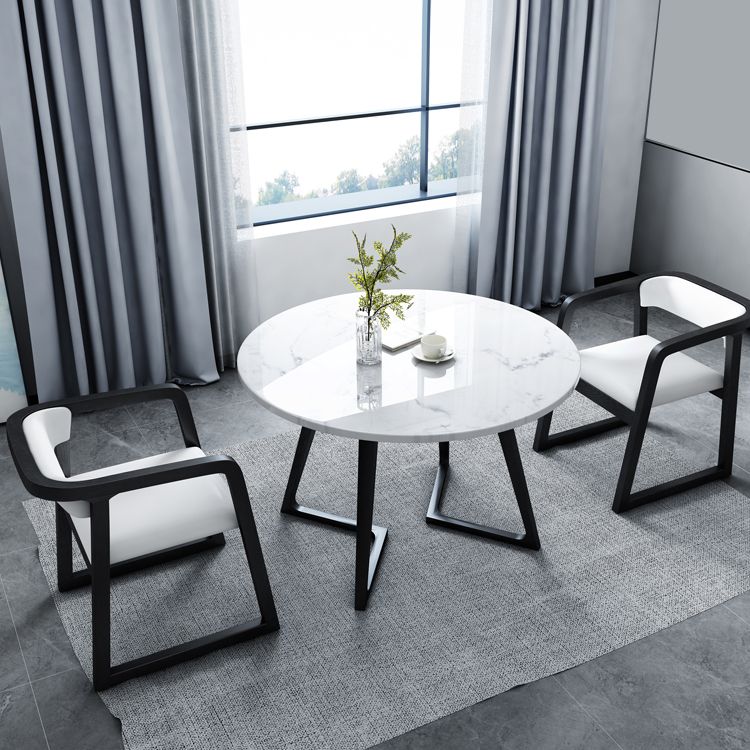 Sintered Stone White Tone Dining Table Industrial Style Double Pedestal Table for Dining Room Clearhalo ' dining_table' 'Dining Tables & Seating' 'Dining Tables' 'furn' 'furn_dining_table' 'Furniture' 'furniture_dining_table' 'Kitchen & Dining Furniture' 'kitchen&dining_furn' 'kitchen' 'kitchen_dining_table' 1200x1200_645da125-0ad0-4f9a-aaf8-7cdf15111ebf