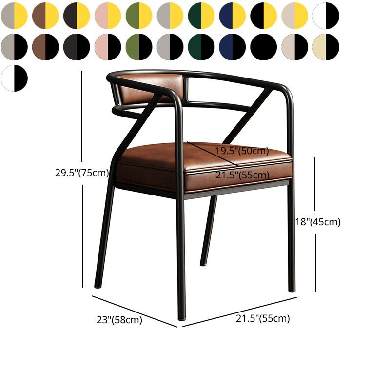 Glam Dining Chair Open Back Upholstered Dining Side Chair with Metal Legs Clearhalo 'Dining Chairs' 'Dining Tables & Seating' 'dining_chair' 'furn' 'furn_dining_chair' 'Furniture' 'furniture_dining_chair' 'Kitchen & Dining Furniture' 1200x1200_645e5240-5a38-4422-82bc-aff1169526e9