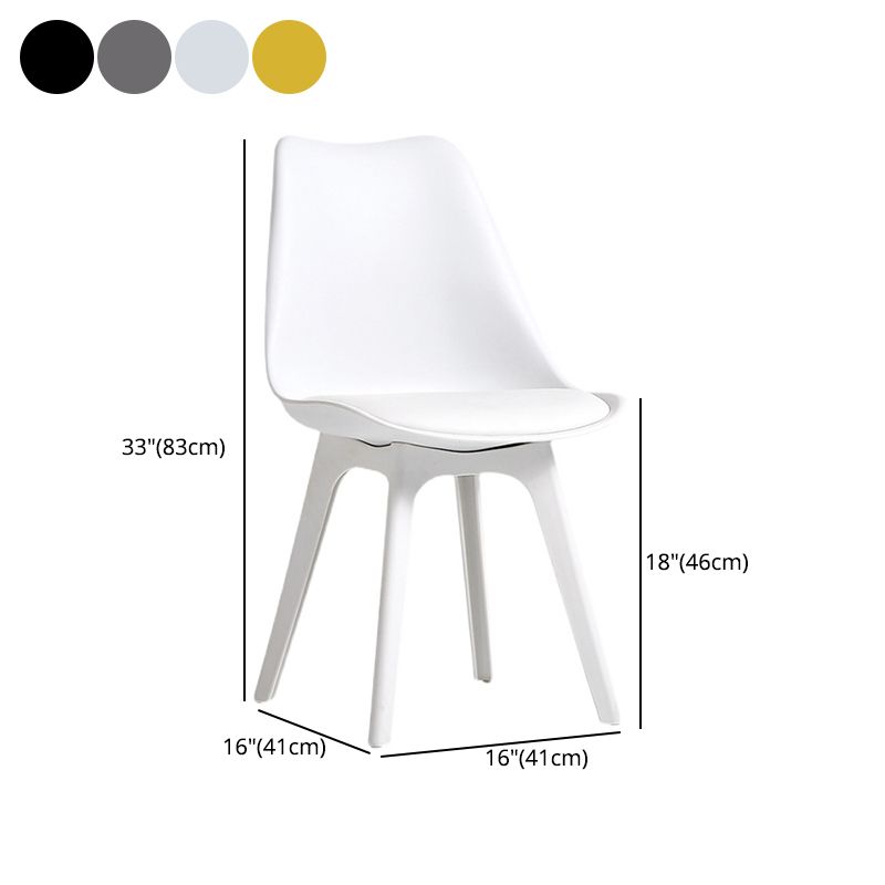 Nordic Style Armless Chair Plastic Upholstered Side Chair 16"x16"x32.6" Clearhalo 'Dining Chairs' 'Dining Tables & Seating' 'dining_chair' 'Furniture' 'furniture_dining_chair' 'Kitchen & Dining Furniture' 1200x1200_645e71d2-07c2-4df1-a57b-7021623ff048