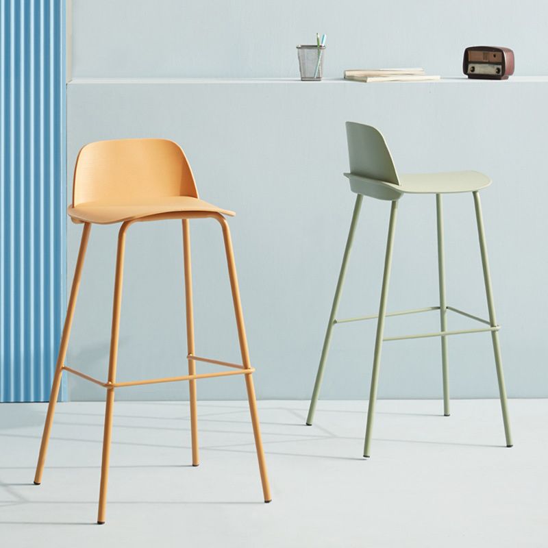 Scandinavian Living Room Low Back Stool Matte Finish Plastic Barstool Clearhalo 'Bar Furniture' 'Bar Stools' 'bar_stools' 'furn' 'furn_bar_stools' 'Furniture' 'furniture_bar_stools' 'Kitchen & Dining Furniture' 1200x1200_645ffed7-a4f2-4079-8737-bc2299f6914d