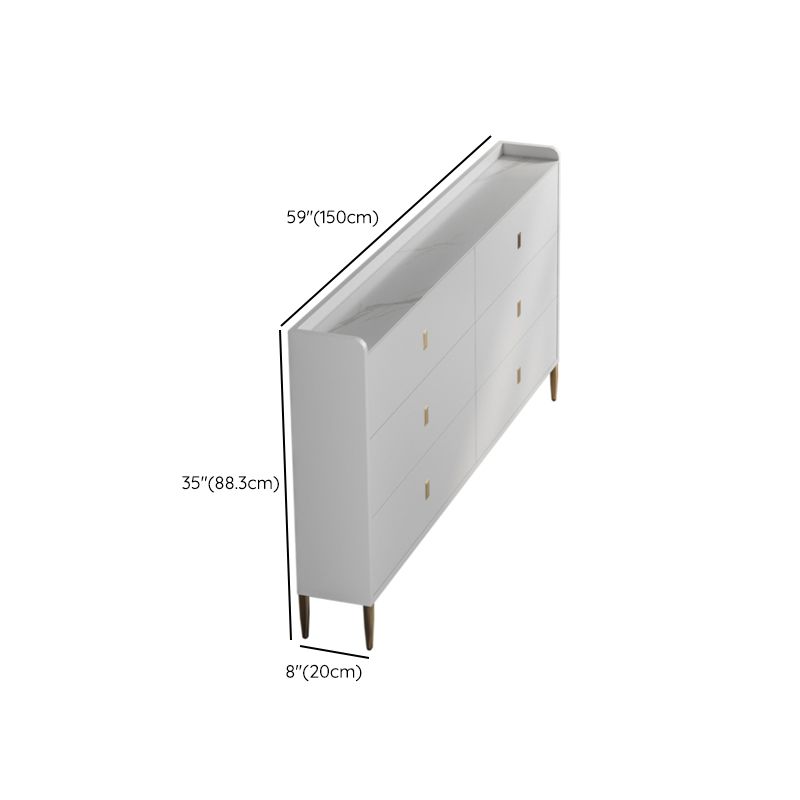 Modern Storage Chest Dresser Stone Storage Chest with 6 Drawers