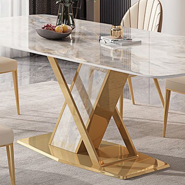 Luxurious Sintered Stone Top Dining Set Rectangle 1/2/5/7 Pieces Dining Room Table Set Clearhalo 'Dining Room Sets' 'Dining Tables & Seating' 'dining_room_set' 'furn' 'furn_dining_room_set' 'Furniture' 'Kitchen & Dining Furniture' 1200x1200_646166e2-04f3-4801-bd43-8b62ae327a59