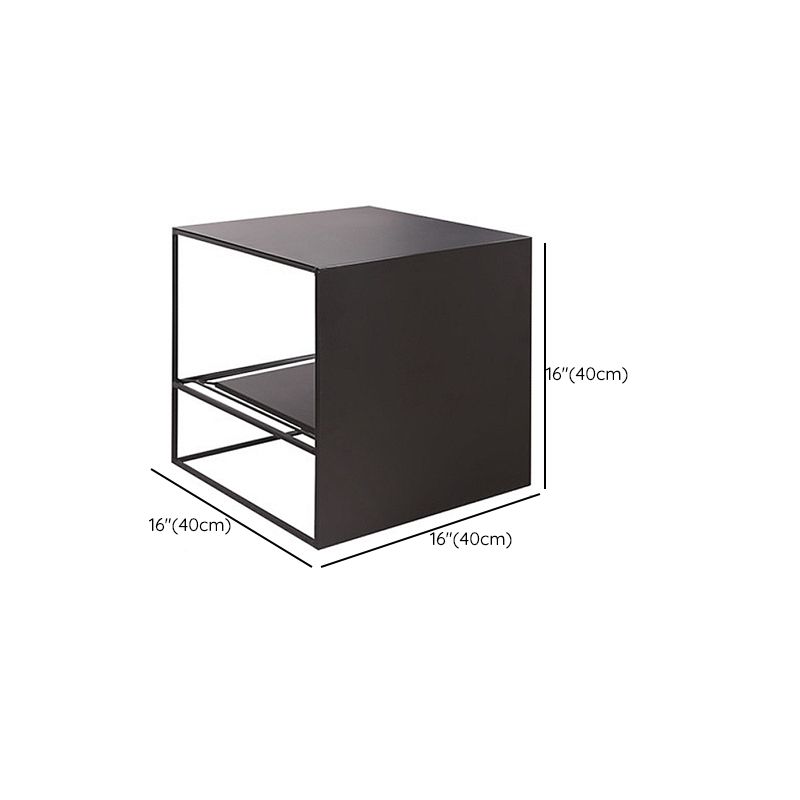 Ensemble de Table basse gigogne carrée, cadre en métal, Table de Cocktail basse avec étagère