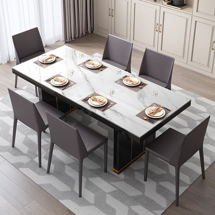 Traditional Luxury Dining Table White Rectangle Sintered Stone Table with Metal Base Clearhalo ' dining_table' 'Dining Tables & Seating' 'Dining Tables' 'furn' 'furn_dining_table' 'Furniture' 'furniture_dining_table' 'Kitchen & Dining Furniture' 'kitchen&dining_furn' 'kitchen' 'kitchen_dining_table' 1200x1200_64655388-1a63-4b96-8c21-4bfd956d5bca