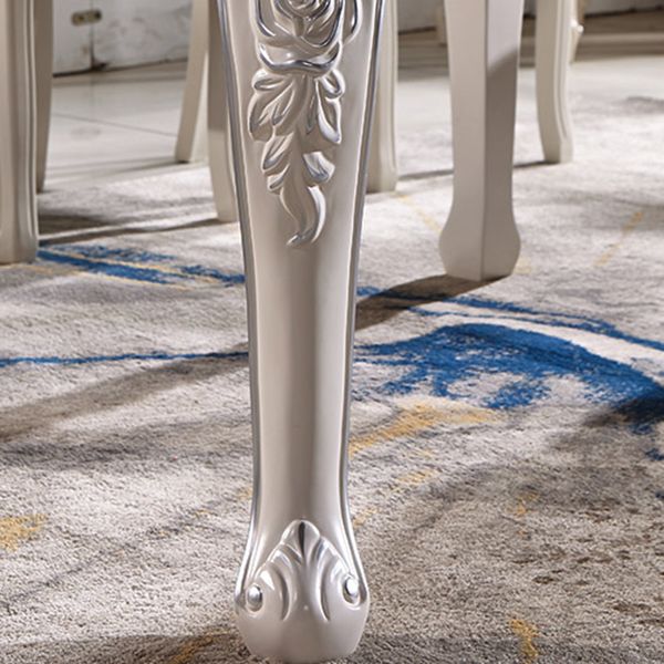Glam Round Marble Top Dining Table with Solid Wood Legs for Home Clearhalo 'Dining Tables & Seating' 'Dining Tables' 'dining_table' 'furn' 'furn_dining_table' 'Furniture' 'Kitchen & Dining Furniture' 1200x1200_6466d1a5-5342-4a79-a37f-429080e4b7b3
