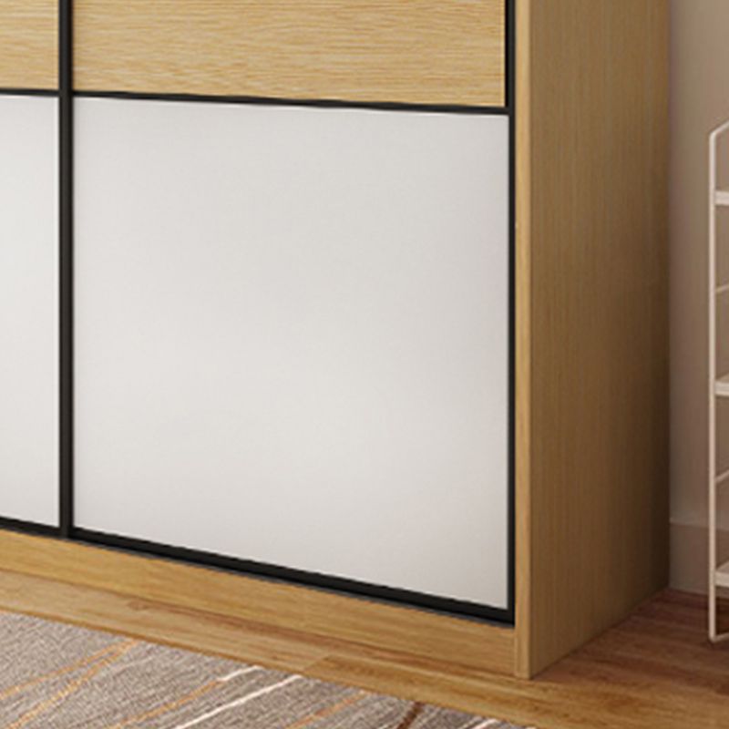 Wooden Wardrobe Armoire with Drawer Modern Wardrobe Closet - 63"L x 23.6"W x 82.9"H Clearhalo 'Armoires & Wardrobes' 'armoires_wardrobes' 'Bedroom Furniture' 'furn' 'furn_armoires_wardrobes' 'Furniture' 1200x1200_64673c9c-7991-4640-8d13-f5e7a5a0b628