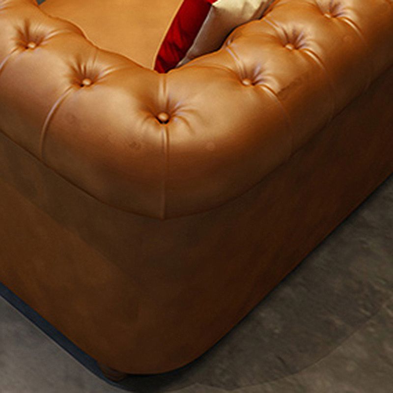 Mid Century Modern Leather Sofa 31.5"High Rolled Arm Sofa for Cafe Clearhalo 'furn' 'furn_sofas' 'Furniture' 'furniture_sofas' 'kitchen' 'kitchen_sofas' 'Living Room Furniture' 'Sofa' 'sofas' 1200x1200_6467d798-0237-485e-a496-f59d3f3d4643