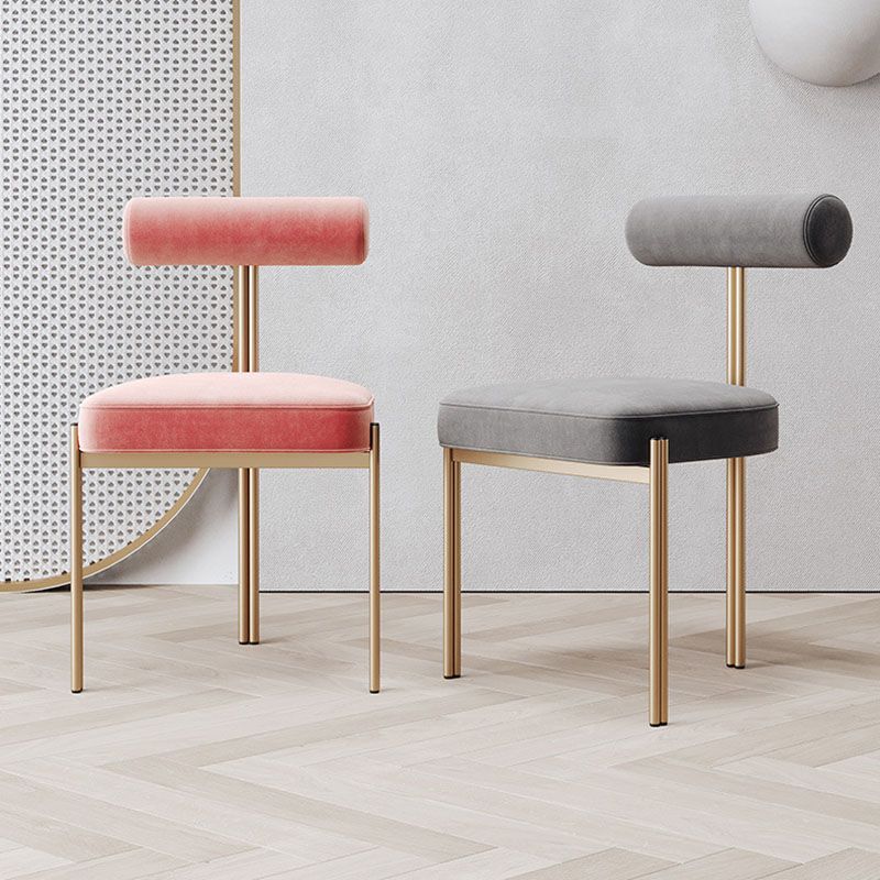 Glam – chaise de salle à manger en velours, mobilier d'appoint à dossier ouvert, finition mate pour l'intérieur