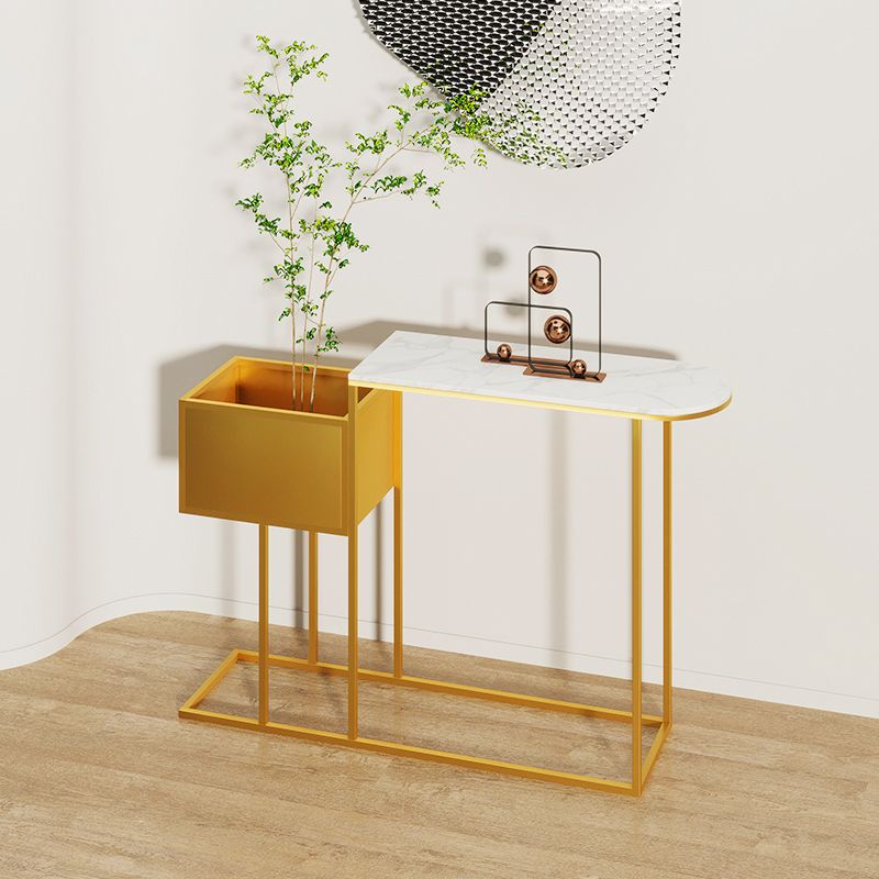 Tavolo console in pietra glam tavolo di divano console ovale dorato per sala