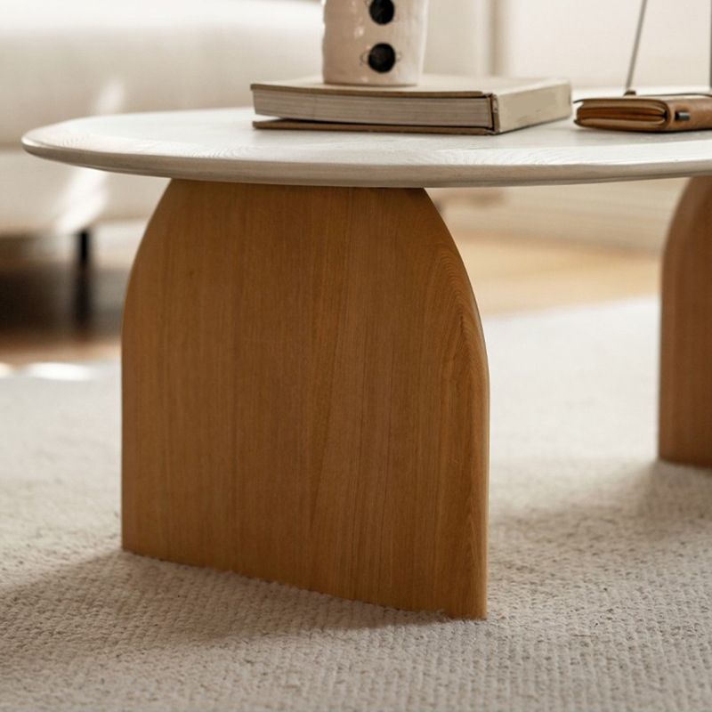 Scandinavian Pine Wood Coffee Table with Sled Base Oval Coffee Table Clearhalo 'Coffee & Accent Tables' 'Coffee Tables' 'coffee_tables' 'furn' 'furn_coffee_tables' 'Furniture' 'Living Room Furniture' 1200x1200_6468e484-b563-401c-b3da-4a68487005d2
