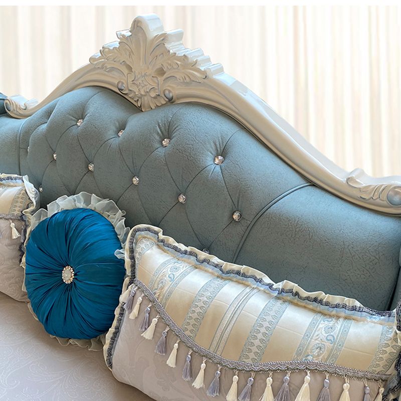 133.86"L x 74.8"W x 47.24"H Glam 5-Seat Cushion Back Sectional Rolled Arm Sofa and Chaise Clearhalo 'furn' 'furn_sectionals' 'Furniture' 'furniture_sectionals' 'Living Room Furniture' 'Sectionals' 1200x1200_64697ff9-fc01-4551-b2a2-72eb2ab3c1a2