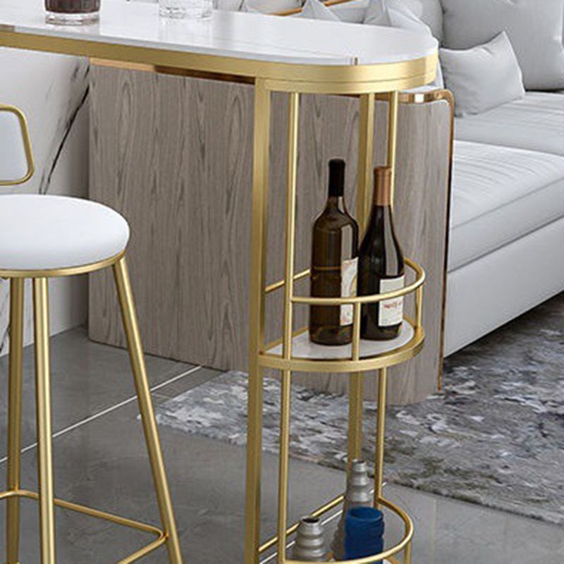 Sintered Stone Bar Table Modern Tulip Dining Table with Storage Shelves Clearhalo 'Bar Furniture' 'Bar Tables' 'bar_tables' 'furn' 'furn_bar_tables' 'Furniture' 'Kitchen & Dining Furniture' 1200x1200_646b8725-951d-4bf5-bdc2-9b8398ca9c29