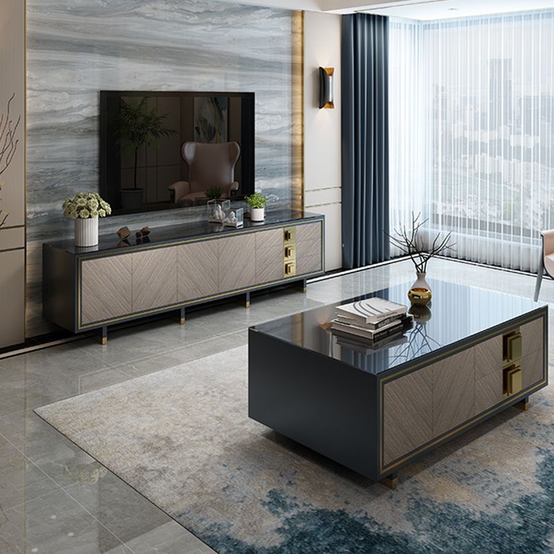 Mobile tv in vetro nero splendido casa casa semplice console