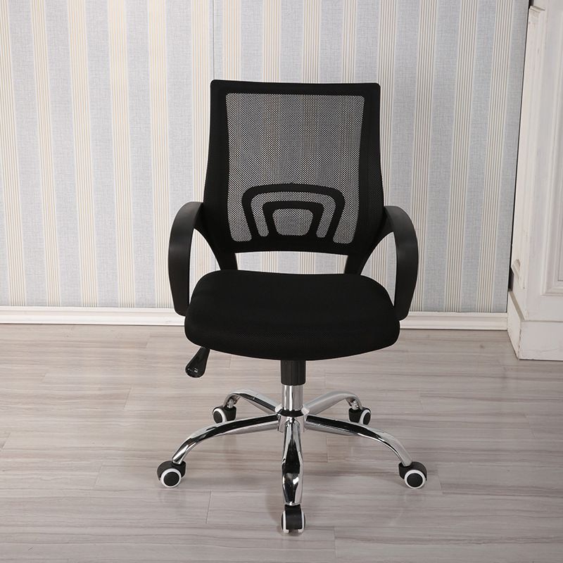 Modern Desk Chair in Black Mesh Ergonomic Computer Chair Mid-Back Chair with Wheels Clearhalo 'furn' 'furn_office_chair' 'Furniture' 'Office Chairs' 'Office Furniture' 'office_chair' 1200x1200_646cf45c-8a64-4fef-9949-ca1a05b6ef8f