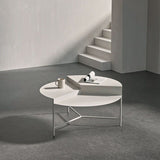 Mid-Century Modern Round Coffee Table with 3 Legs in Iron Cocktail Table