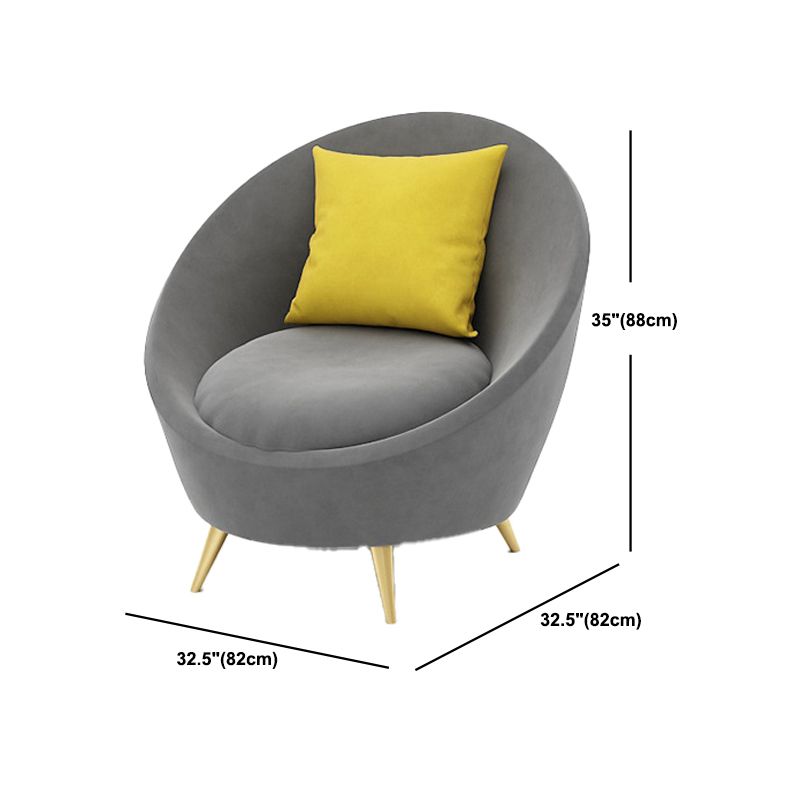 Velvet Sofa incurvé contemporain Bras pendu canapé arrière serré pour le salon