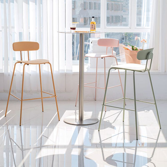 Modern Bar-stool Plastic Counter Bar Stool for Kitchen Bar with Metal Legs Clearhalo 'Bar Furniture' 'Bar Stools' 'bar_stools' 'furn' 'furn_bar_stools' 'Furniture' 'furniture_bar_stools' 'Kitchen & Dining Furniture' 1200x1200_646e9f7a-9e9f-4bcc-bc93-393ccafcce46
