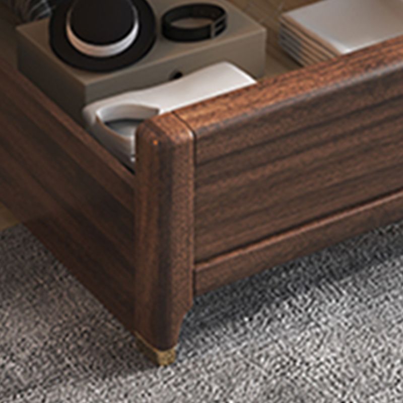 Contemporary Solid Wood Mattress Included with Headboard Rectangular Standard Bed