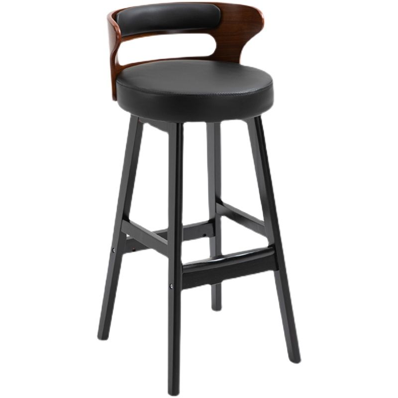 Modern Armless Backrest Counter Stool Wood Household Bar Stool with Cushion Clearhalo 'Bar Furniture' 'Bar Stools' 'bar_stools' 'furn' 'furn_bar_stools' 'furniture_bar_stools' 'Kitchen & Dining Furniture' 'kitchen&dining_furn' 'kitchen' 'kitchen_furn' Furniture' 1200x1200_646ef4df-7621-4bd7-9d94-6bf6f599c8ba