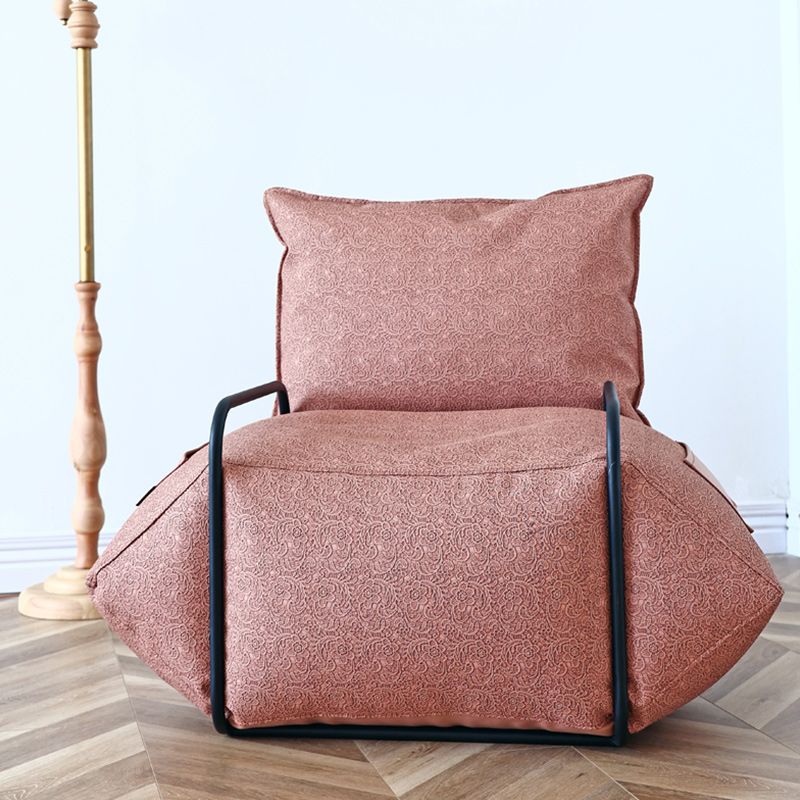 Contemporary Armchair Pillow Back Round Arms with Black Legs Leather Arm Chair Clearhalo 'Accent Chairs' 'accent_chairs' 'Chairs & Seating' 'furn' 'furn_accent_chairs' 'Furniture' 'Living Room Furniture' 1200x1200_64717306-d36d-463b-9639-b6807b6e6150