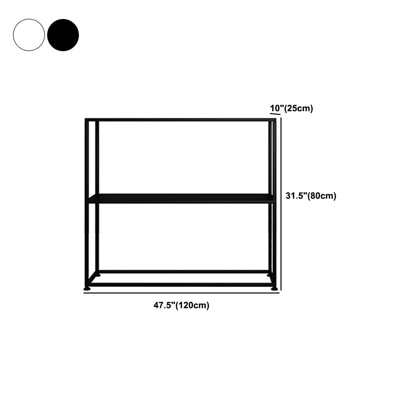 Etagere Metal Bookshelf 2-tier Open Back Modern Bookcase in Burnish