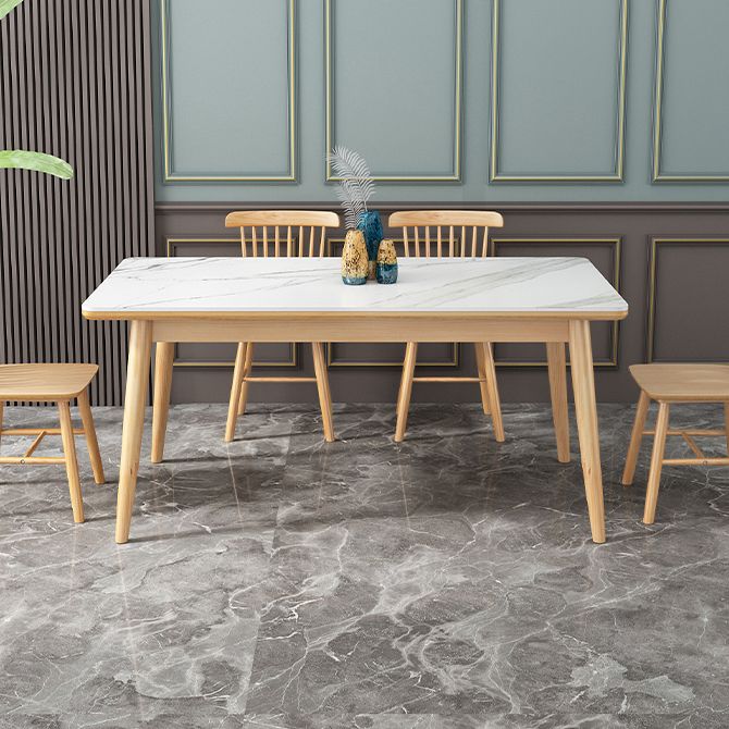 Simplicity Home Sintered Stone Dining Table Rectangle Shape Dining Table with 4 Legs Base Clearhalo ' dining_table' 'Dining Tables & Seating' 'Dining Tables' 'furn' 'furn_dining_table' 'Furniture' 'furniture_dining_table' 'Kitchen & Dining Furniture' 'kitchen&dining_furn' 'kitchen' 'kitchen_dining_table' 1200x1200_6471f8a4-3307-4205-9adc-0a404c729c08