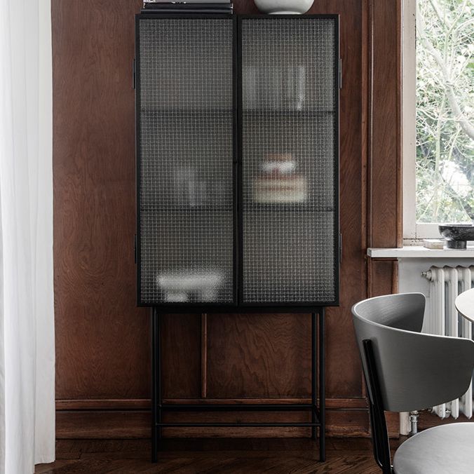 61"H Modern Iron Dining Server Glass Doors Cabinets Sideboard for Living Room Clearhalo 'buffet_sideboard' 'Buffets & Sideboards' 'furn' 'furn_buffet_sideboard' 'Furniture' 'Kitchen & Dining Furniture' 1200x1200_64720a77-9cb7-4d25-8b67-277185d9b535