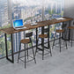 Modern Style Wood 1/2/3 Pieces Bar Table Set Rectangle Bar Table with Metal Legs Clearhalo 'Bar Furniture' 'furn' 'furn_home_bar_bar_sets' 'Furniture' 'Home Bars & Bar Sets' 'home_bar_bar_sets' 'Kitchen & Dining Furniture' 1200x1200_64726a5a-0882-4bf3-b9ed-9eb38f1d195c