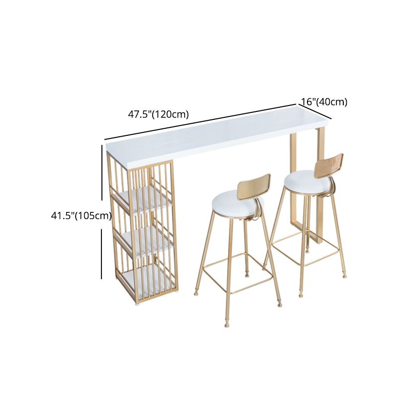 Wood Bar Dining Table Traditional Luxury Rectangle Bar Table with Sled Base in Gold Clearhalo 'Bar Furniture' 'Bar Tables' 'bar_tables' 'furn' 'furn_bar_tables' 'Furniture' 'furniture_bar_tables' 'Kitchen & Dining Furniture' 1200x1200_6473d51e-a8ba-4699-947a-8570a07e6494