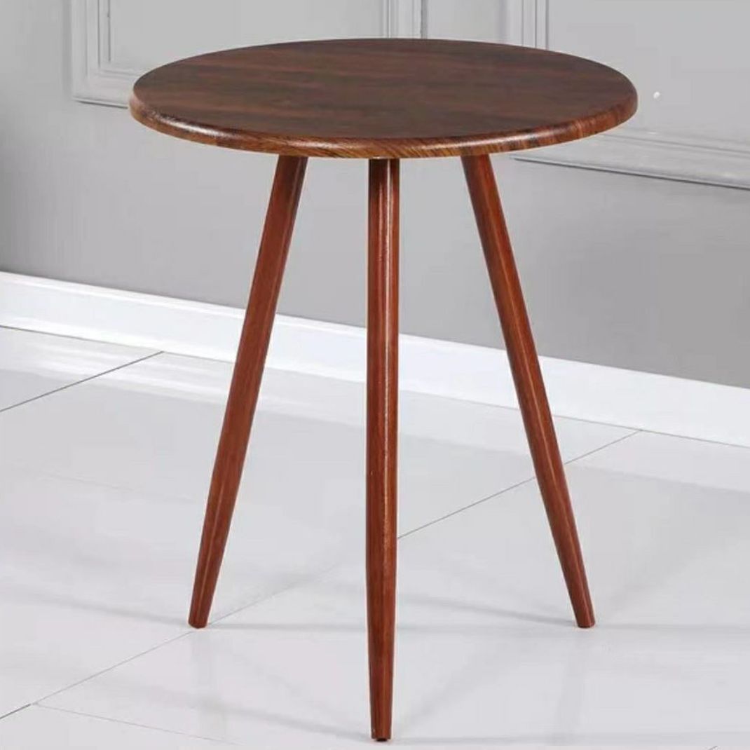 28.74 "Table lateral de estilo contemporáneo de estilo 3 patas de acento lateral redondo de madera de 3 patas