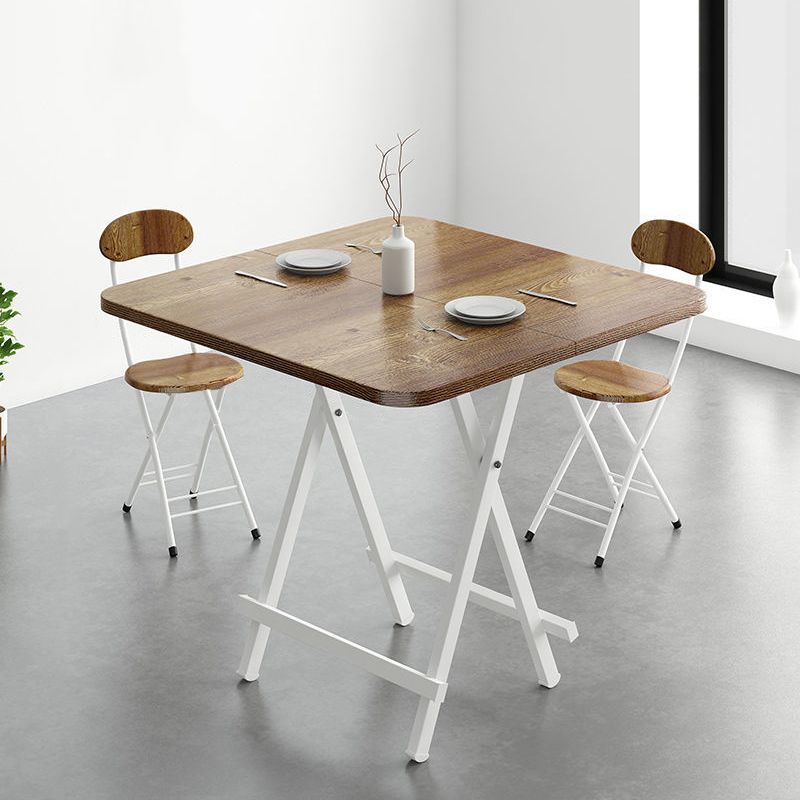 Metal and Wood Table Mid-Century Modern Style Folding Dining Table Clearhalo 'Dining Tables & Seating' 'Dining Tables' 'dining_table' 'furn' 'furn_dining_table' 'Furniture' 'Kitchen & Dining Furniture' 1200x1200_647756f2-ab82-4303-85e1-d867f084891e