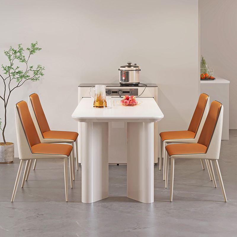 Double Pedestal Table Extendable Dining Table for Kitchen Dining Room Clearhalo 'Dining Tables & Seating' 'Dining Tables' 'dining_table' 'furn' 'furn_dining_table' 'Furniture' 'Kitchen & Dining Furniture' 1200x1200_6478ccf0-871a-4ec6-a082-420eada7e06a