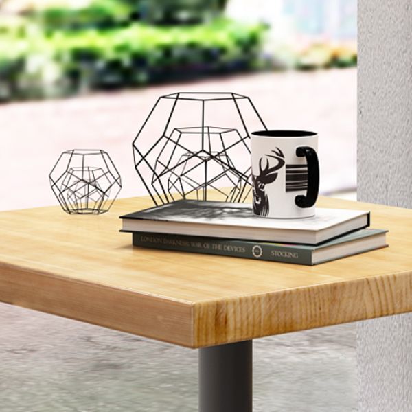 Industrial Pine Wood Table for Restaurant Dining Table with Metal Pedestal Base Clearhalo 'Dining Tables & Seating' 'Dining Tables' 'dining_table' 'furn' 'furn_dining_table' 'Furniture' 'Kitchen & Dining Furniture' 1200x1200_647988c7-739c-4d24-b010-625b03a703d9