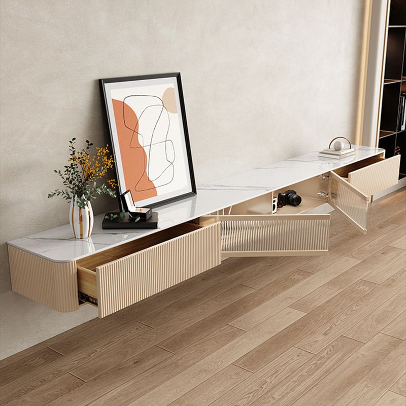 Console multimediale contemporanea Porta TV Console TV in pietra con cassetti