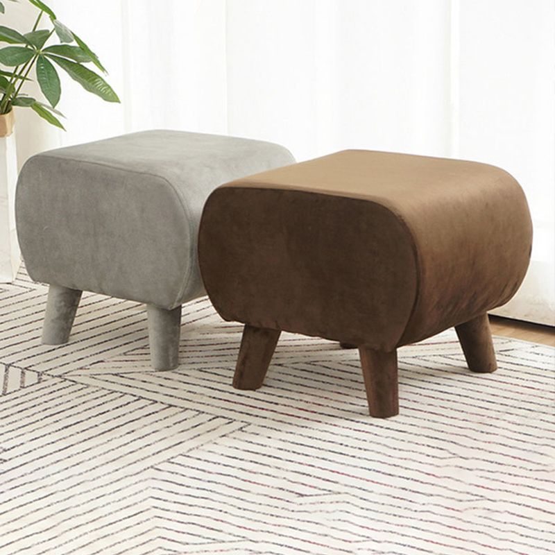 Stylish Indoor Velvet Ottoman Solid Color Stain Resistant Footstool Ottoman Clearhalo 'furn' 'furn_ottomans_poufs' 'Furniture' 'Living Room Furniture' 'Ottomans & Poufs' 'ottomans_poufs' 1200x1200_647a3147-b6ce-4cfa-95d9-ded9dcab2883