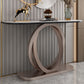 Contemporary Console Table Stone Half Moon Accent Table , 13.78" W