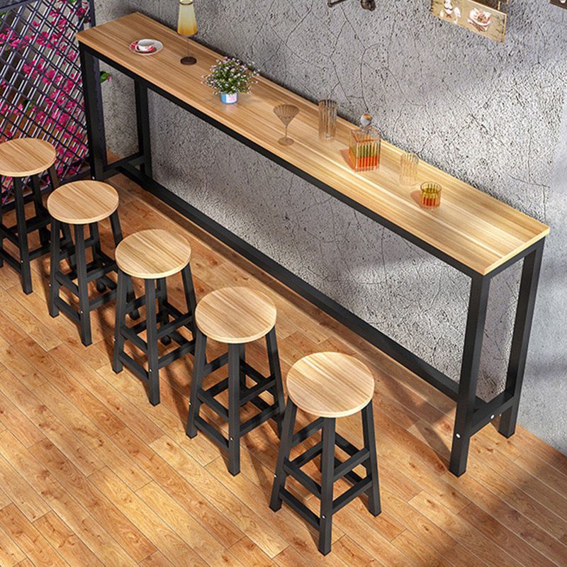 Industrial Trestle Bar Stool Table Metal and Wood Bar Wine Table Clearhalo 'Bar Furniture' 'Bar Tables' 'bar_tables' 'furn' 'furn_bar_tables' 'Furniture' 'Kitchen & Dining Furniture' 1200x1200_647d29e7-6c5c-4c13-a80c-7c0182fffd5c