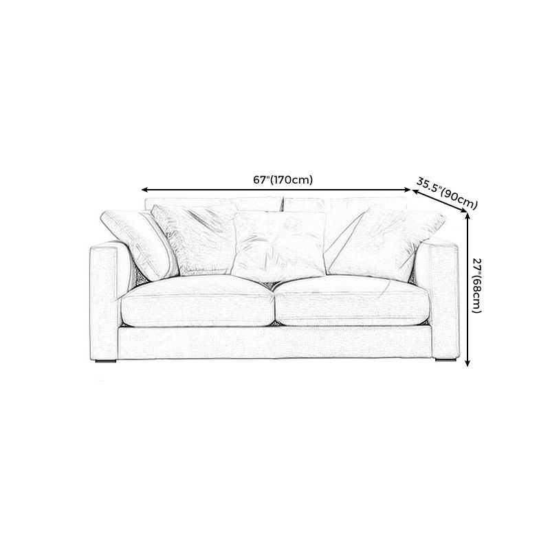 Sponge/latex Seat Filling Imitation Leather & Cotton & Linen Upholstered Rectangular Sofa Clearhalo 'furn' 'furn_sofas' 'Furniture' 'furniture_sofas' 'kitchen' 'kitchen_sofas' 'Living Room Furniture' 'Sofa' 'sofas' 1200x1200_647d6d4f-9d30-4a7a-aace-63c07f0e24d1