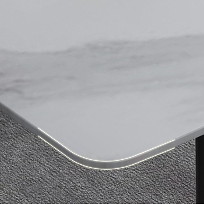 Industrieller Rechteckstein Tisch Standardhöhe Küchentisch mit 4 Beinen