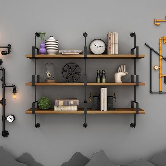 7.87"W Bookshelf Wall Mounted Industrial Style Bookcase for Home Study Room