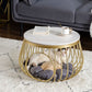 Glam Slate/Glass Top Coffee Table Dia 21.7" Frame Cocktail Table with Storage Clearhalo 'Coffee & Accent Tables' 'Coffee Tables' 'coffee_tables' 'furn' 'furn_coffee_tables' 'Furniture' 'Living Room Furniture' 1200x1200_64802c81-a93f-44f9-96fe-84491dd94cc5