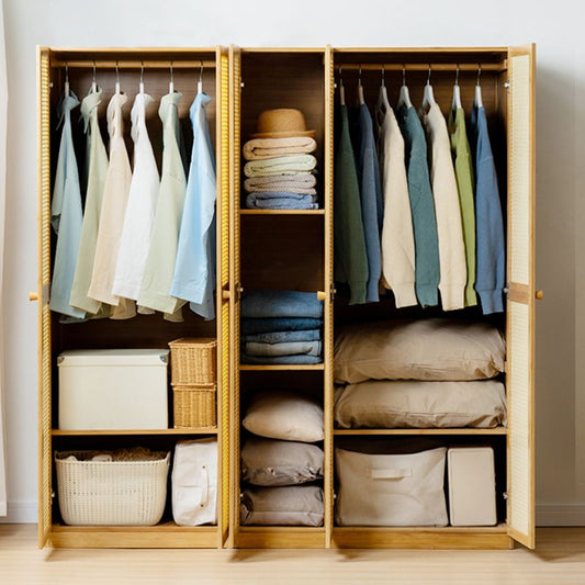 Modern Style Wardrobe Cabinet Wooden Wardrobe Armoire with Shelves Clearhalo 'Armoires & Wardrobes' 'armoires_wardrobes' 'Bedroom Furniture' 'furn' 'furn_armoires_wardrobes' 'Furniture' 1200x1200_64804147-a3b8-4314-b894-b6c71904872c