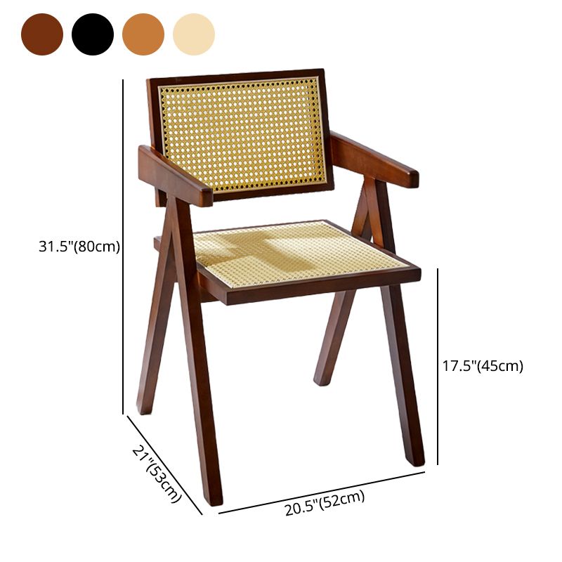 Modern Style Solid Rubberwood Chair Set Open Back Arm Dining Room Chairs Clearhalo ' kitchen&dining_furn' 'Dining Chairs' 'Dining Tables & Seating' 'dining_chair' 'furn' 'furn_dining_chair' 'Furniture' 'furniture_dining_chair' 'Kitchen & Dining Furniture' 'kitchen' 1200x1200_6480d312-d735-4370-8d3b-b0c1679934a8