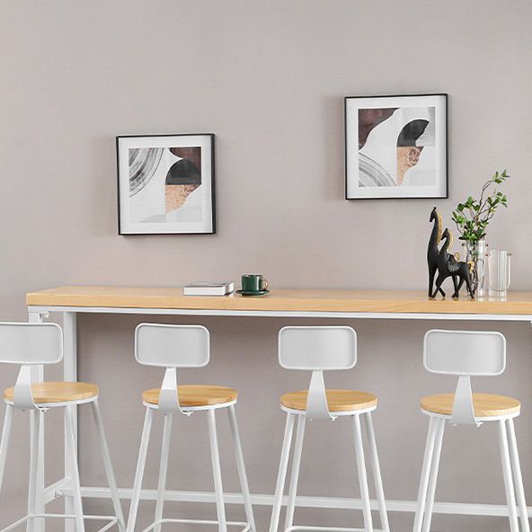Contemporary Backless Counter Stool Pine Wood Armless Barstool with White Sled Base Clearhalo 'Bar Furniture' 'Bar Stools' 'bar_stools' 'furn' 'furn_bar_stools' 'Furniture' 'Kitchen & Dining Furniture' 1200x1200_6481a47a-7836-4c73-b703-46d45bd756f1