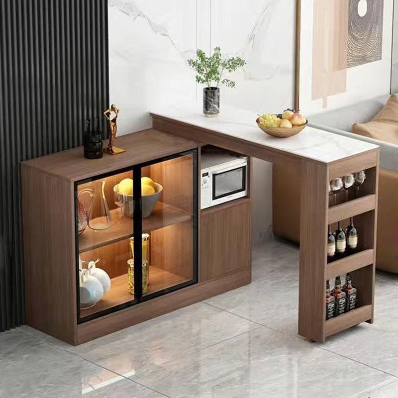 Modern Style Bistro Bar Table Sintered Stone Top Bar Table with Storages Clearhalo 'Bar Furniture' 'Bar Tables' 'bar_tables' 'furn' 'furn_bar_tables' 'Furniture' 'Kitchen & Dining Furniture' 1200x1200_6482f7b3-b37e-452a-83f5-28c430fceef1