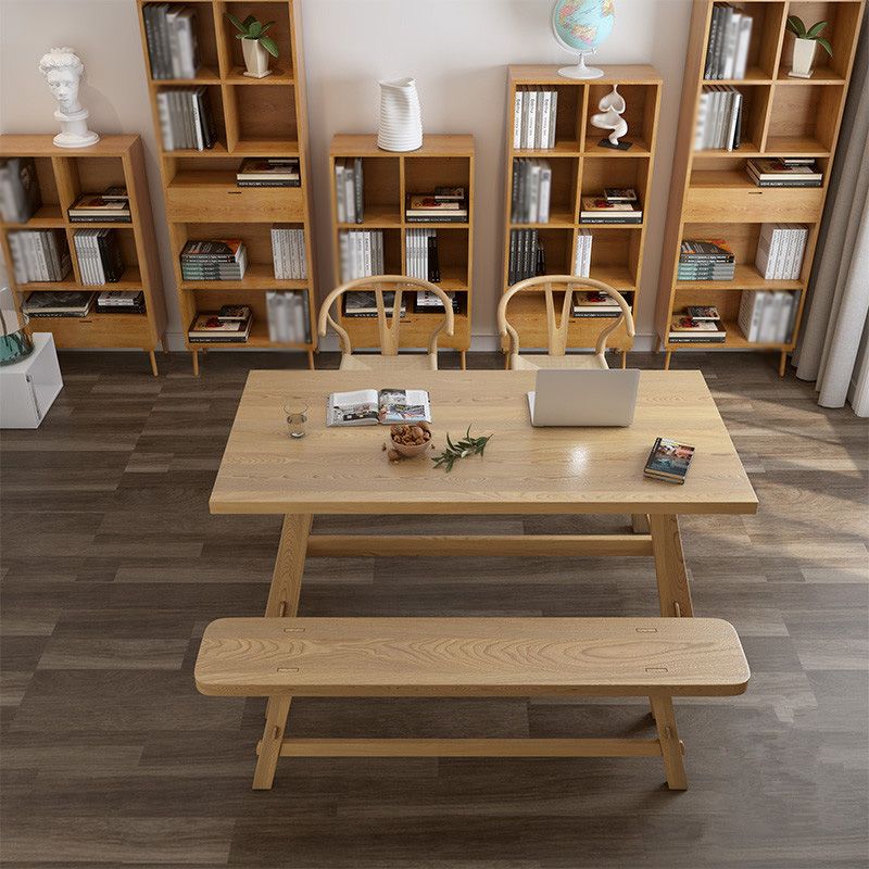 Modern Pine Wood Table for Restaurant Rectangle Dining Table with Trestle Base Clearhalo ' dining_table' 'Dining Tables & Seating' 'Dining Tables' 'furn' 'furn_dining_table' 'Furniture' 'furniture_dining_table' 'Kitchen & Dining Furniture' 'kitchen&dining_furn' 'kitchen' 'kitchen_dining_table' 1200x1200_64882e5a-10a3-41a3-95e5-2949877b5eeb