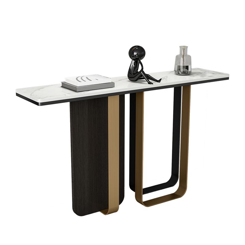 Tabella della console glam da 13 "W Stone White Rectanglegle Console Table